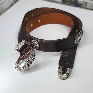 Vintage Brighton Silver on Brown Belt